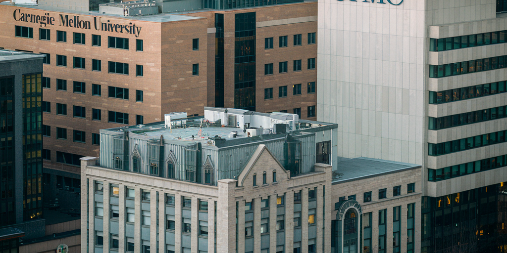 A photo of the Oakland neighborhood in Pittsburgh.